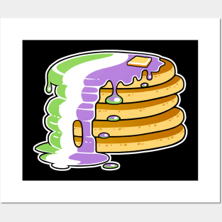 Genderqueer Pride Pancakes LGBT Posters and Art